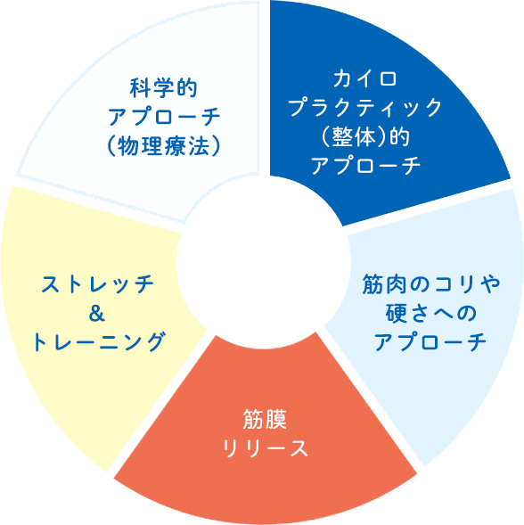 コア・カイロプラクティック錦糸町が目指す根本治療の５つの柱の説明画像
